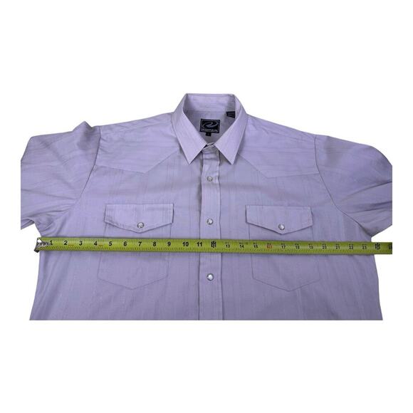 Roper Pearl Snap Shirt Mens Large Cream White 2 Pocket Western Cowboy Rodeo - Picture 13 of 16